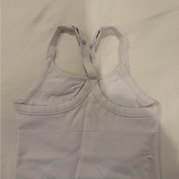 Alo White Ribbed Workout Tank - Picture 3 of 3